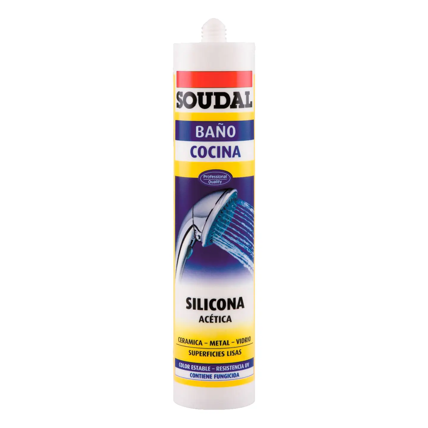 SILICONA TRANSPARENTE 300ML SOUDAL CON FUNGUICIDA 1