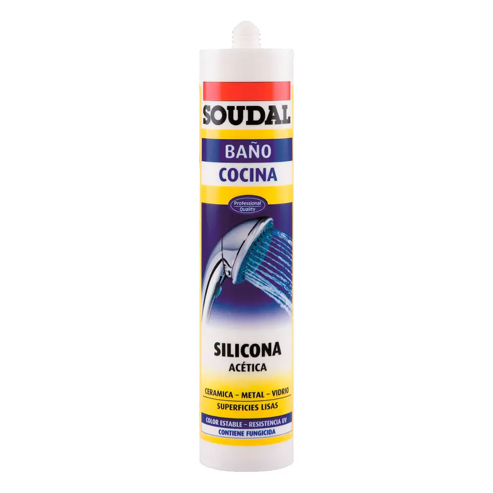 SILICONA TRANSPARENTE 300ML SOUDAL CON FUNGUICIDA 1