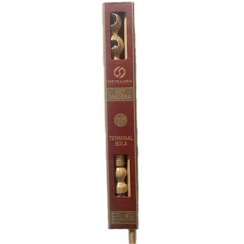 SET BARRA CORTINA MADERA 19-28MM 2M NATURAL