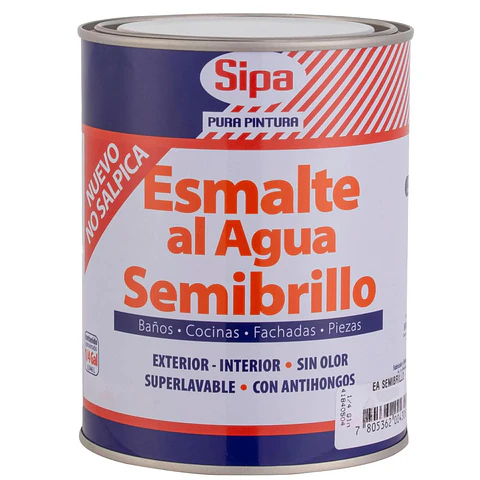 ESMALTE AL AGUA SEMIBRILLO TINETA BLANCO SIPA