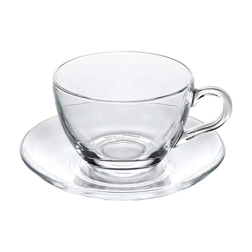 TAZA DE VIDRIO CON PLATO 440ML 1