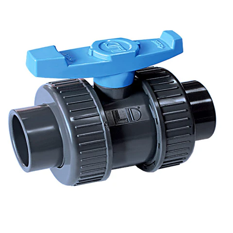 LLAVE PASO BOLA PVC CON DOBLE UNION AMERICANA 25MM SO