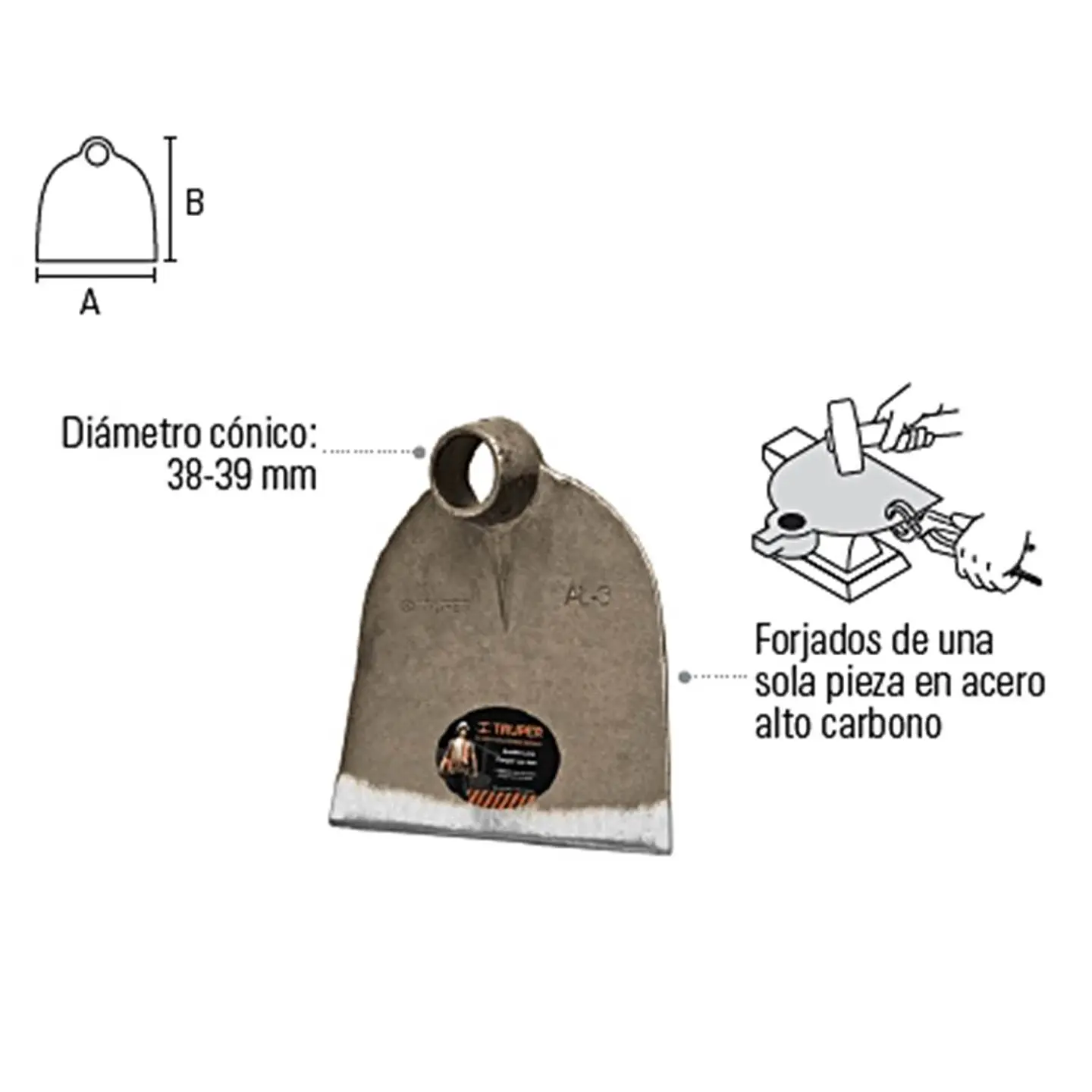 AZADON TRUPER FORJADO AL3 1.8LB SIN MANGO 1
