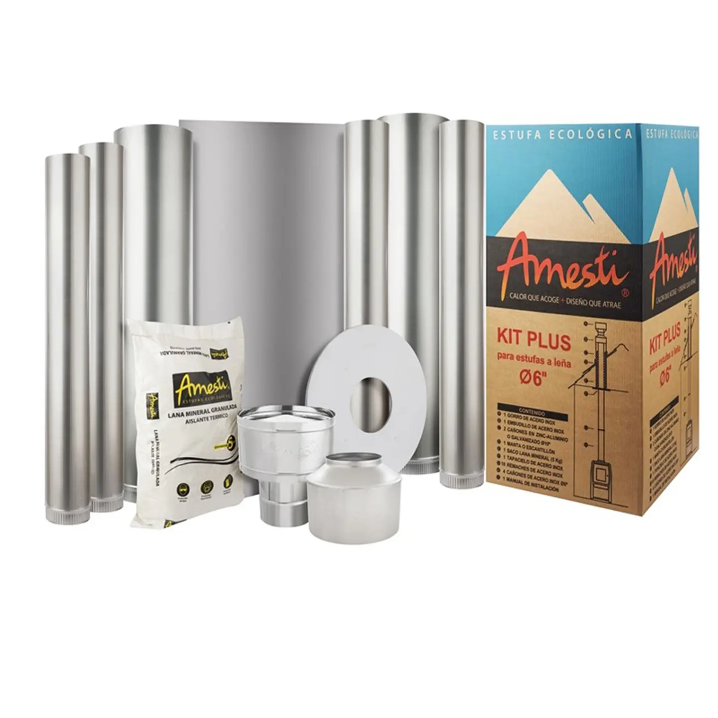 KIT INSTALACION AMESTI ACERO INOXIDABLE 6 1