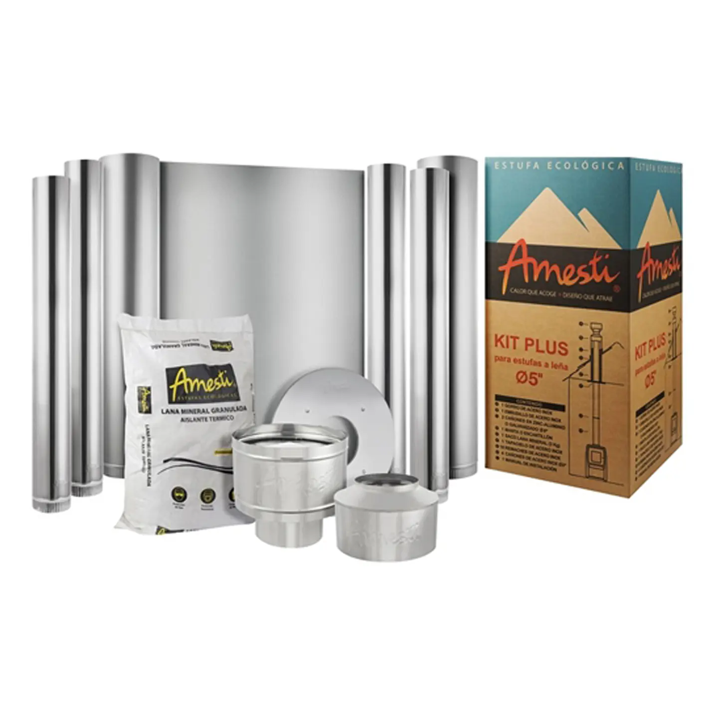 KIT INSTALACION AMESTI ACERO INOXIDABLE 5 1