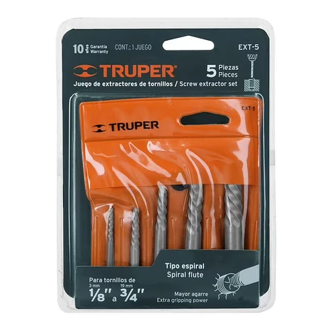 EXTRACTOR PERNO TRUPER CON 5 PIEZAS