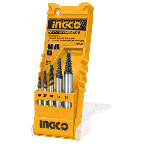 EXTRACTOR PERNO INGCO 6 18MM 5 PIEZAS