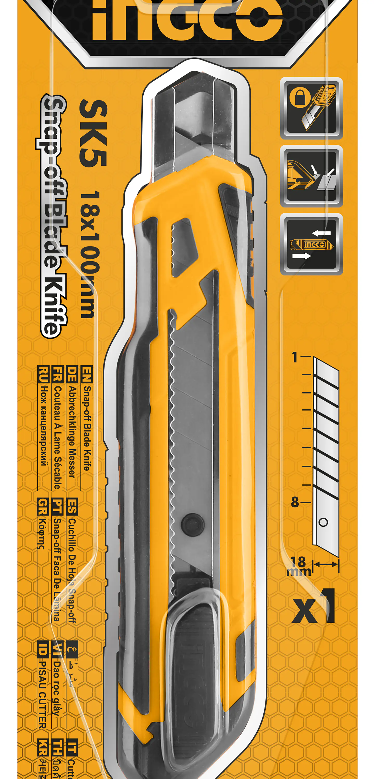 CARTONERO CUCHILLO INGCO 173MM 1