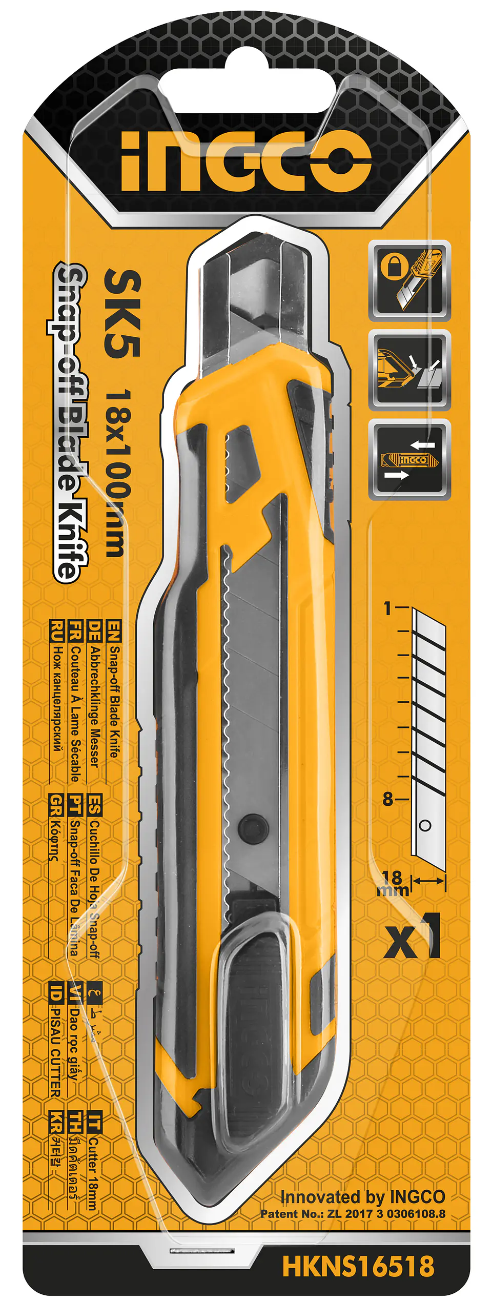 CARTONERO CUCHILLO INGCO 173MM 1