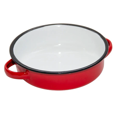 PAILA HUEVO ENLOZADA ROJA 16CM
