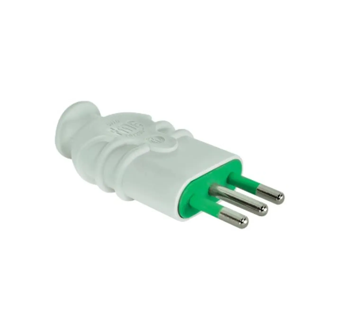 ENCHUFE MACHO FANTON 10A CON TIERRA BLANCO 1