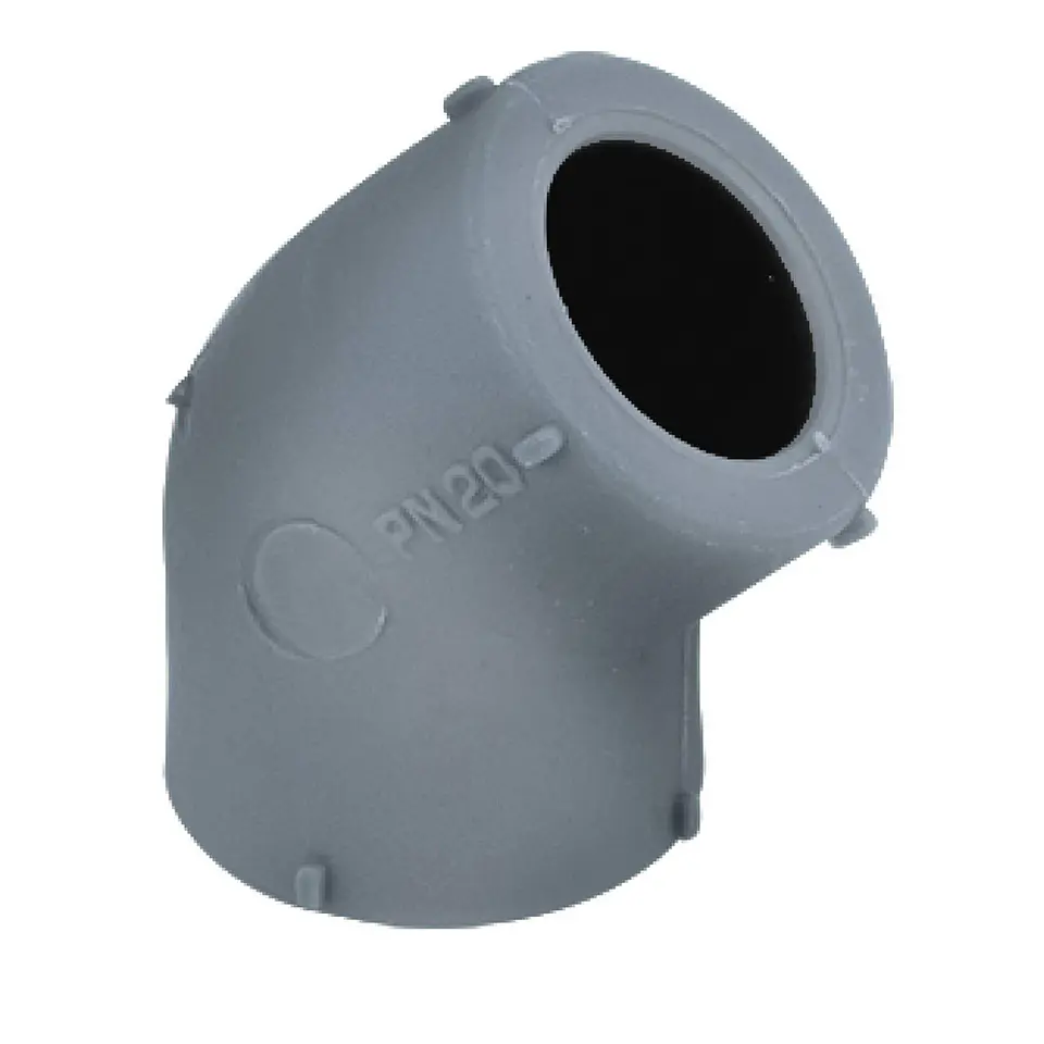 CODO PPR 25MM X 45° GRIS 1