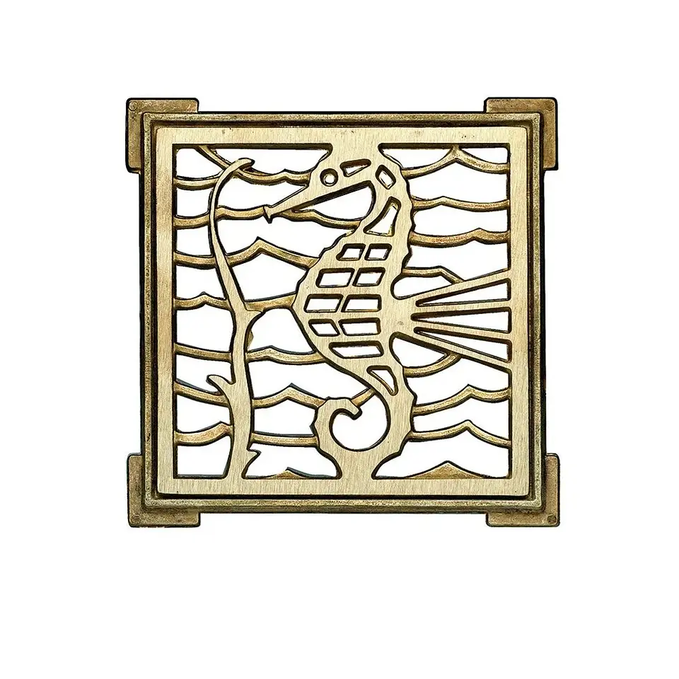 REJILLA PILETA CUADRADA 140MM BRONCE 1