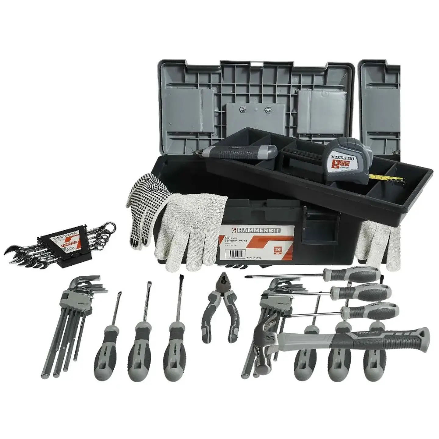 CAJA HERRAMIENTAS HAMMERBIT CON 26 PIEZAS 1