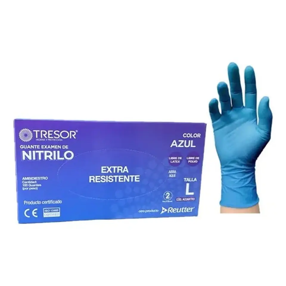 GUANTE NITRILO EXAMINACION TALLA L 100 UNIDADES 1