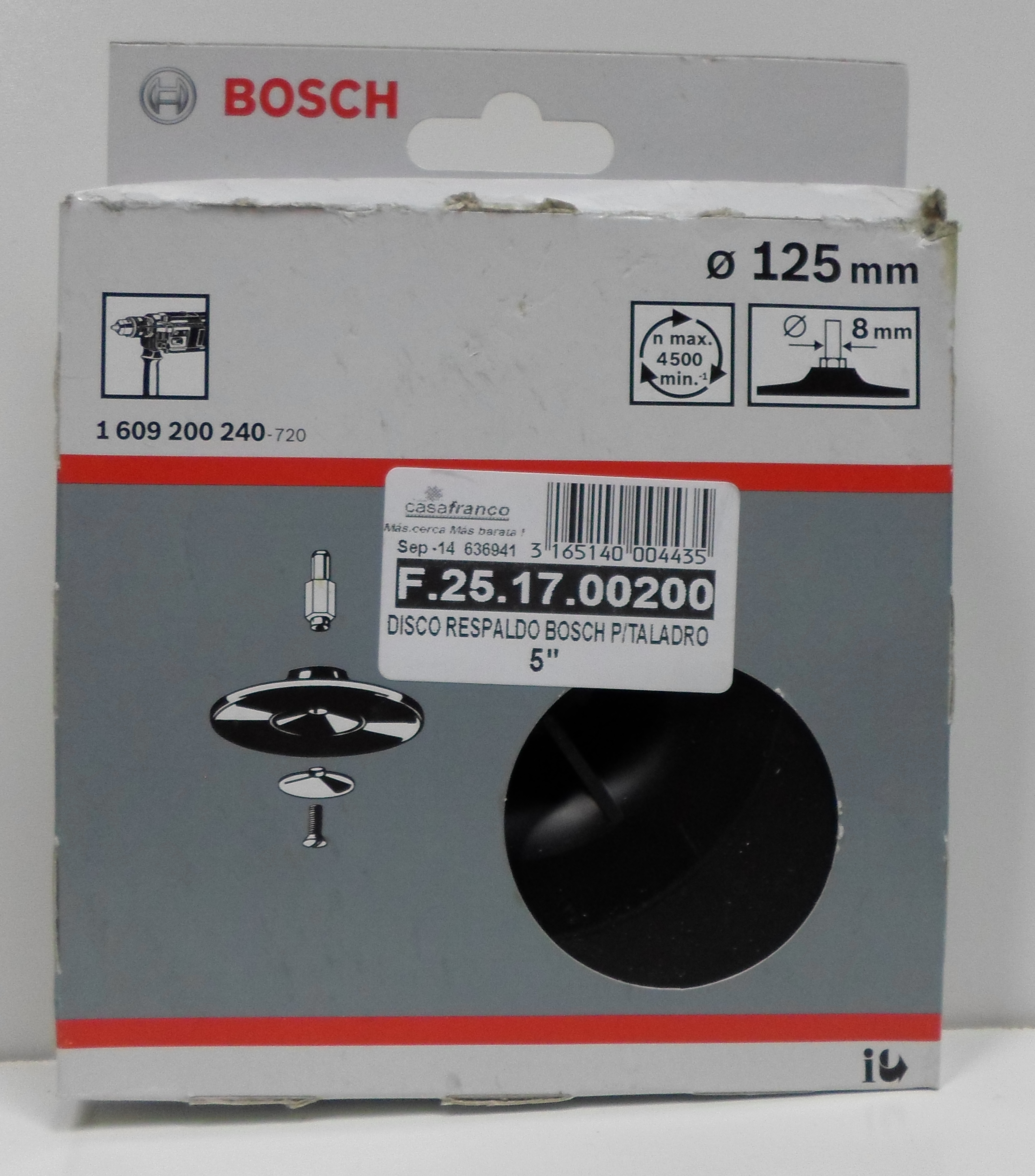 DISCO RESPALDO BOSCH 5 PARA TALADRO