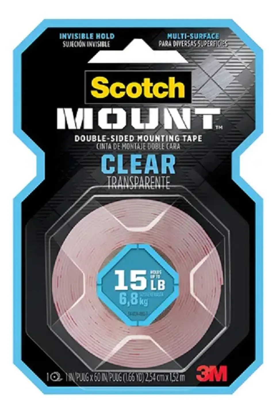 CINTA MONTAJE 3M EXTERIOR 25.4MM X 1.52M 1