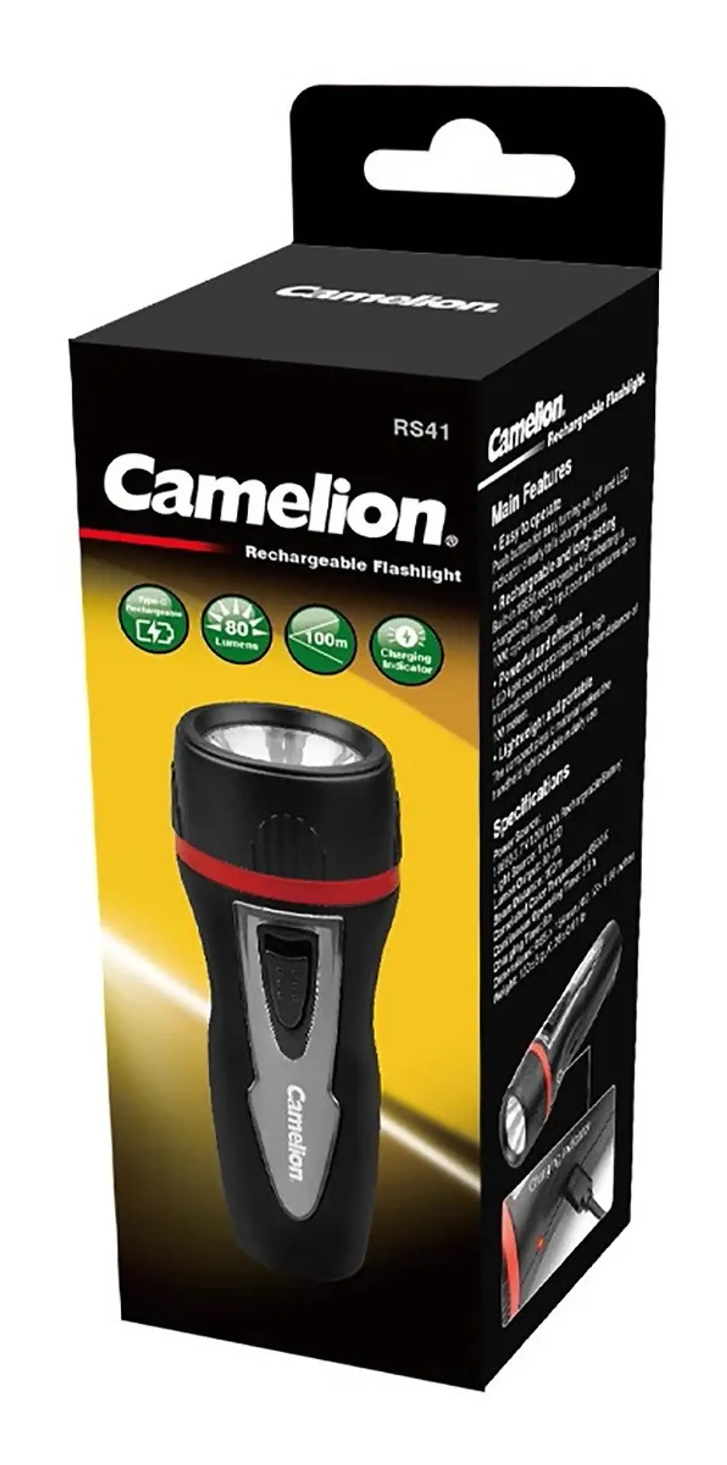 LINTERNA CAMELION RECARGABLE LED RS41-HCB 1