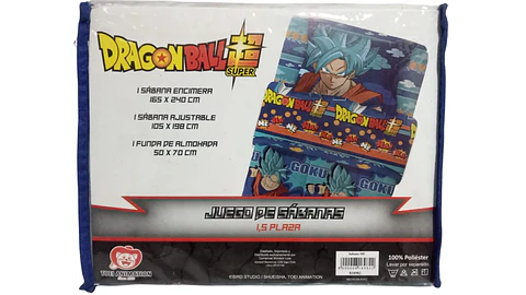 SABANA 1.5 PLAZAS WINDSOR DRAGON BALL Z