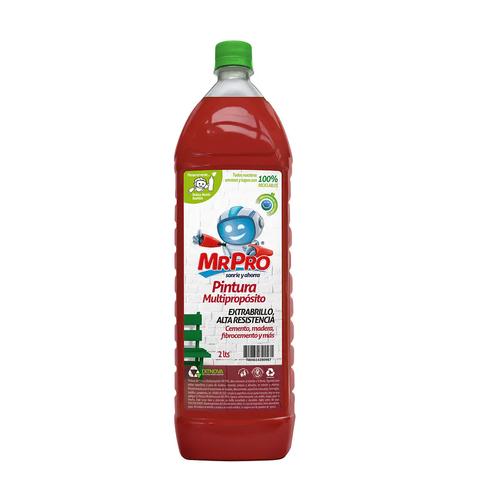 PINTURA PARA PISO ROJA 2L 1