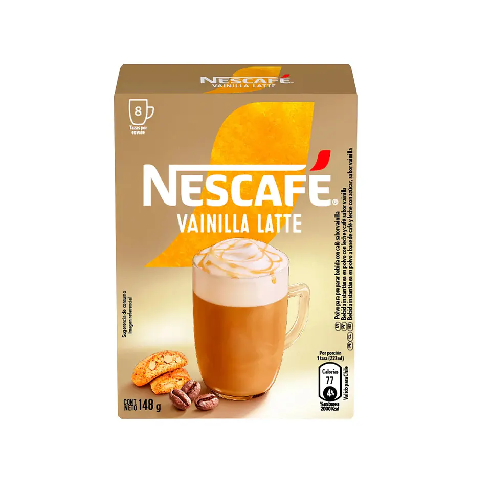 NESCAFE LATTE VAINILLA CON 8 UNIDADES 148GR 1
