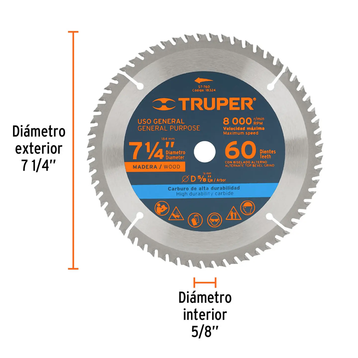 HOJA CIRCULAR TRUPER 7 1/4 X60D 1