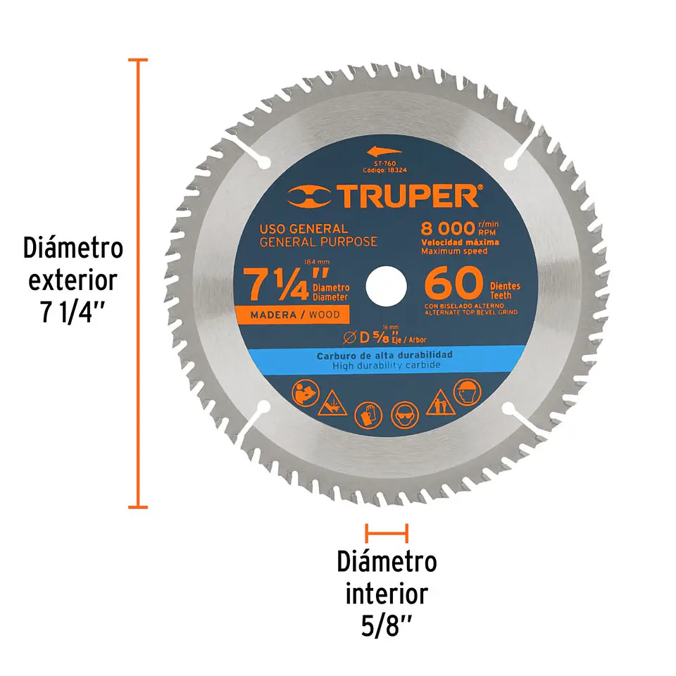 HOJA CIRCULAR TRUPER 7 1/4 X60D 1