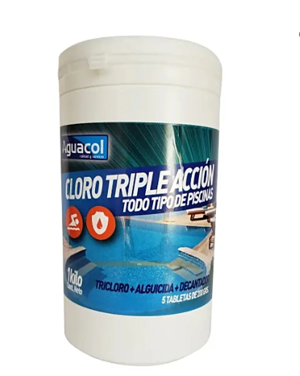 CLORO PISCINA TRIPLE ACCION AGUACOL 1KG 1