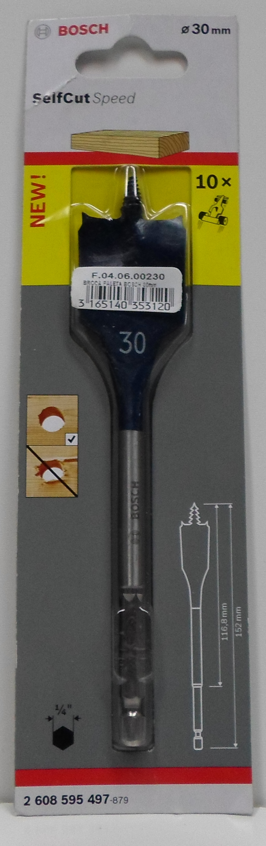 BROCA PALETA BOSCH 30MM