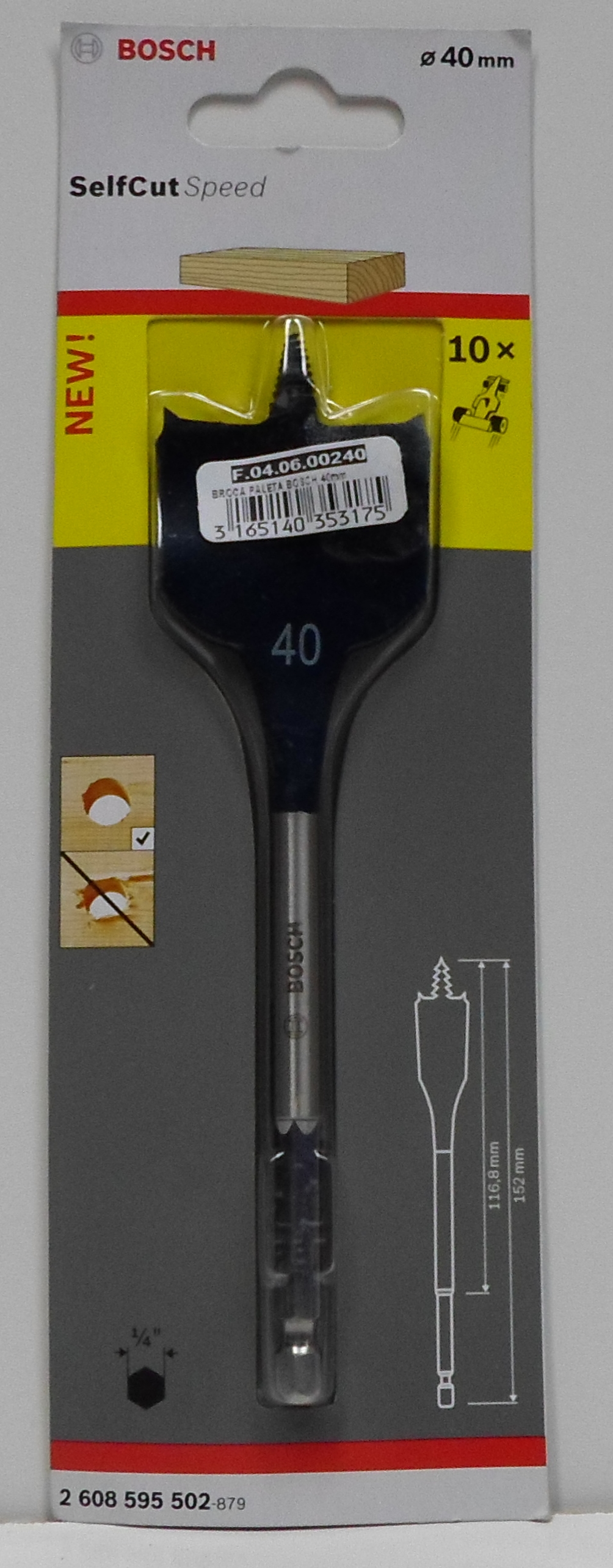 BROCA PALETA BOSCH 40MM