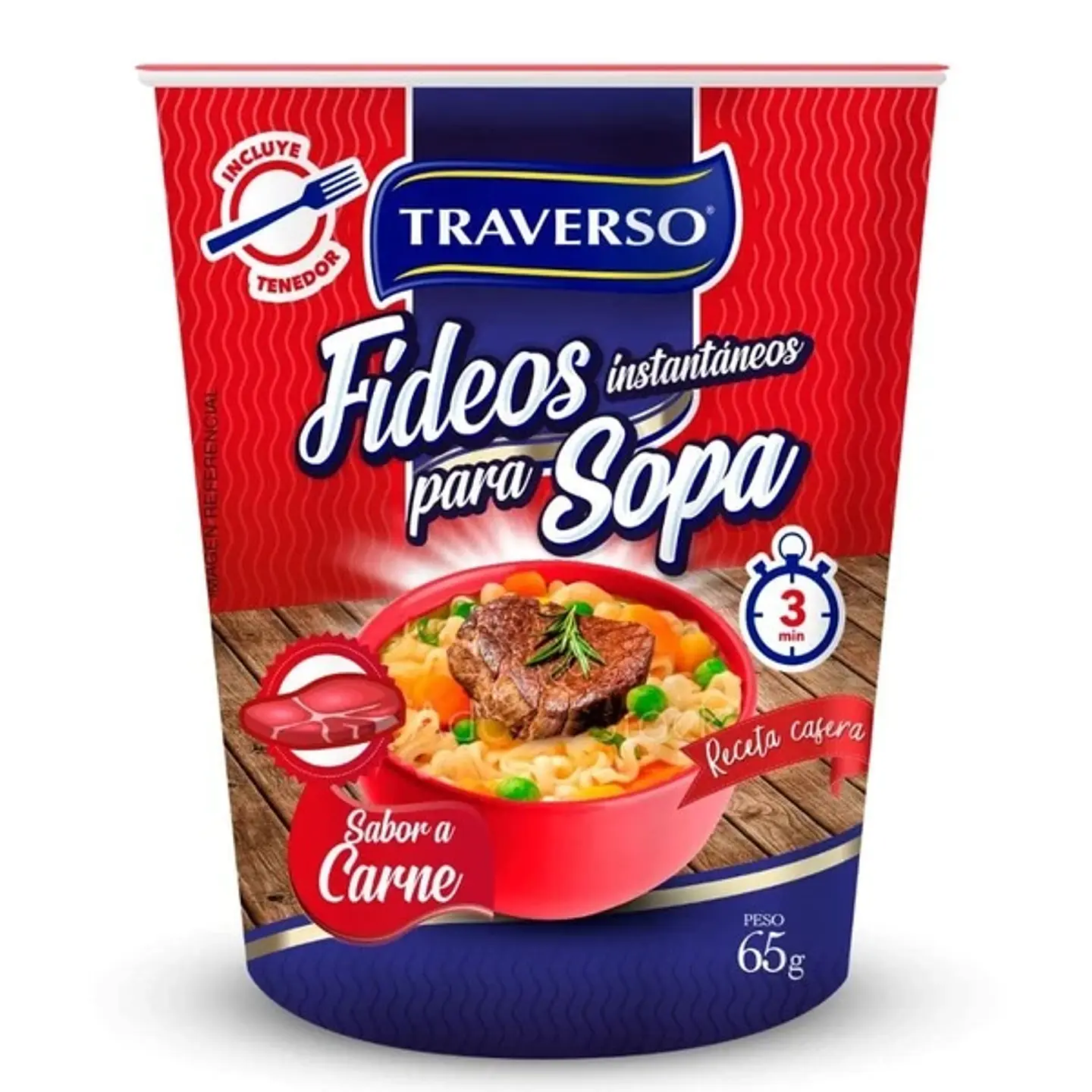 SOPA INSTANTANEA TRAVERSO POTE 65GR CARNE 1