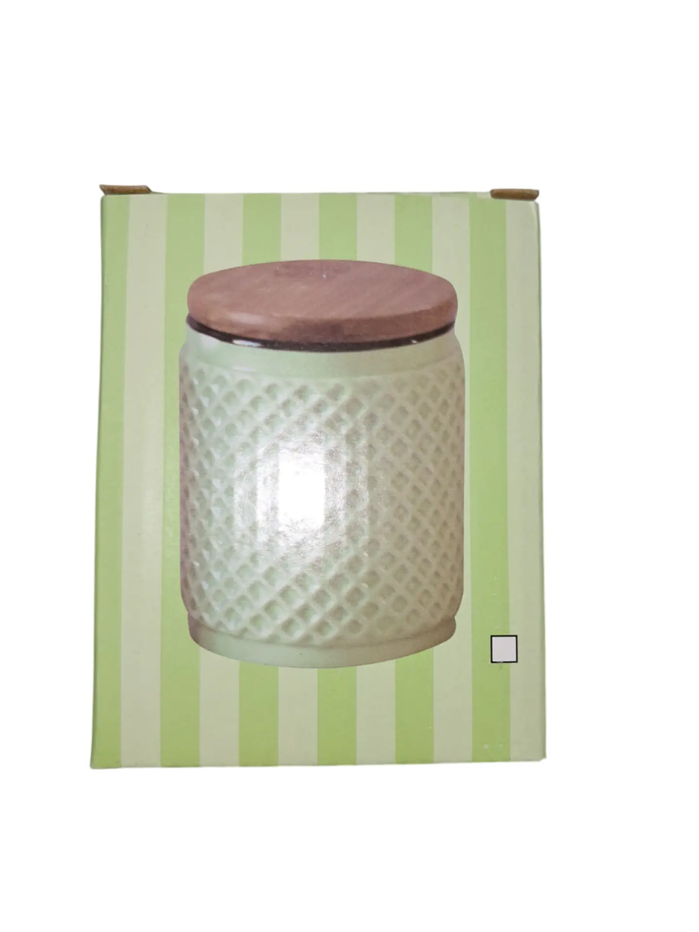 FRASCO CERAMICA CON TAPA DE MADERA 1