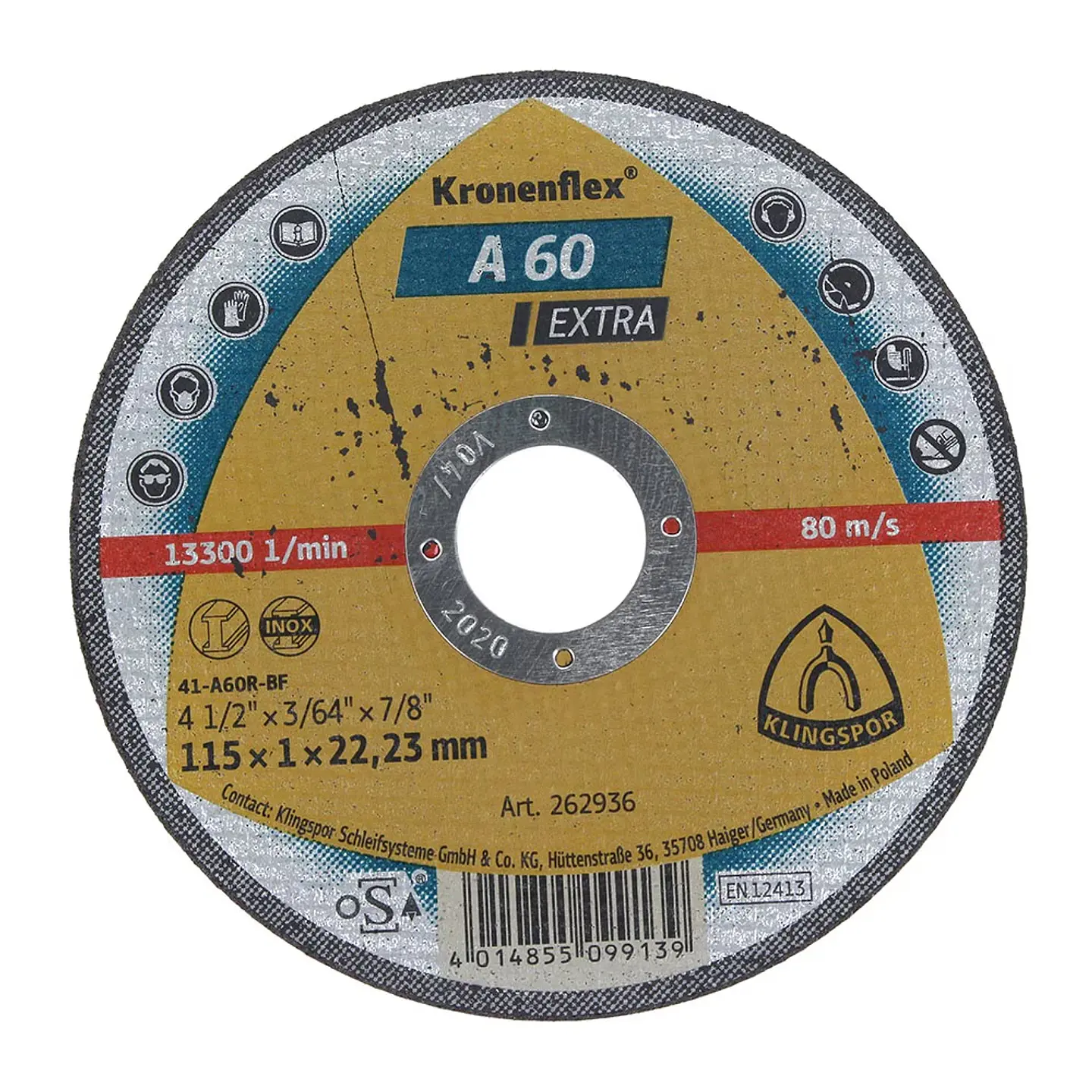 DISCO CORTE KLINGSPOR 1MM 4 1/2 1