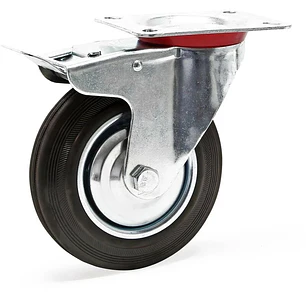 RUEDA GIRATORIA CON FRENO GOMA 200MM 8