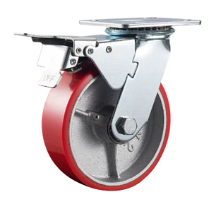 RUEDA GIRATORIA DE HIERRO CON FRENO 6