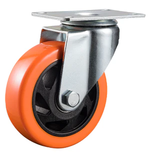 RUEDA GIRATORIA NARANJA SIN FRENO 5