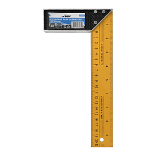 ESCUADRA CARPINTERO ALUMINIO AMARILLO 10
