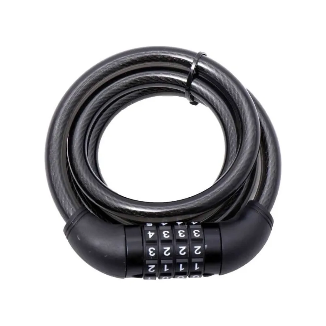 CANDADO CABLE COMBINACIÓN CLAVE BICICLETA 8MM X 80CM 1