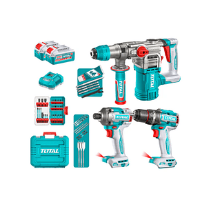 KIT TALADRO 96 NM + ATORNILLADOR 285 NM + ROTOMARTILLO INALÁMBRICO