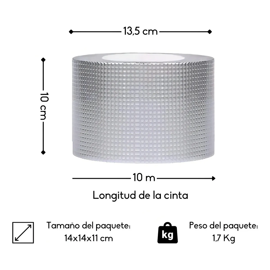 ADHESIVO CINTA TAPAGOTERA TECHO SELLADOR IMPERMEABLE 10 CM X 5 M 2