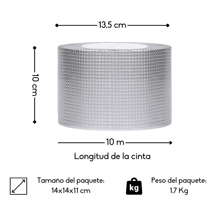 ADHESIVO CINTA TAPAGOTERA TECHO SELLADOR IMPERMEABLE 10 CM X 5 M 2