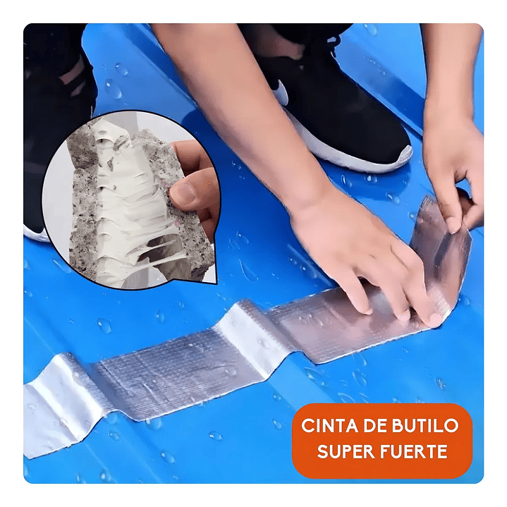 ADHESIVO CINTA TAPAGOTERA TECHO SELLADOR IMPERMEABLE 20 CM X 5 M 6