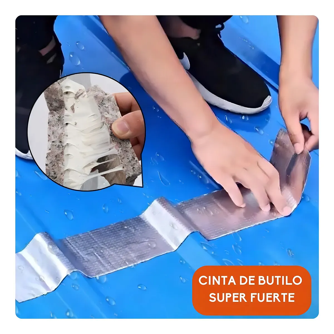 ADHESIVO CINTA TAPAGOTERA TECHO SELLADOR IMPERMEABLE 50 CM X 5 M 6
