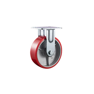 RUEDA INDUSTRIAL DE HIERRO Y POLIURETANO FIJA 8