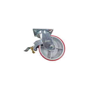 RUEDA INDUSTRIAL GIRATORIA CON FRENO POLIURETANO ALTA CARGA 6