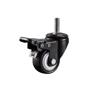 RUEDA GIRATORIA CON FRENO Y ESPIGA ROSCADA 2