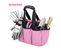 BOLSO JARDIN WORKPRO ROSADO 7 PIEZAS