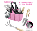 BOLSO JARDIN WORKPRO ROSADO 7 PIEZAS