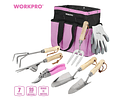 BOLSO JARDIN WORKPRO ROSADO 7 PIEZAS