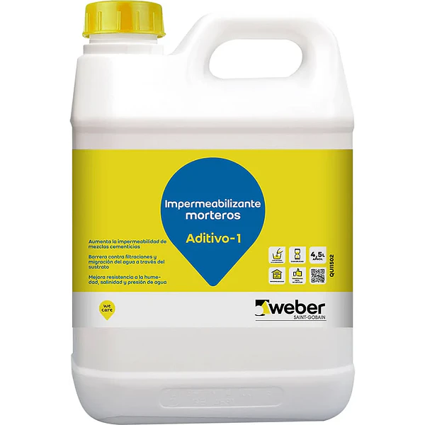 IMPERMEABILIZANTE MORTEROS ADITIVO -1 WEBER 4.5LT